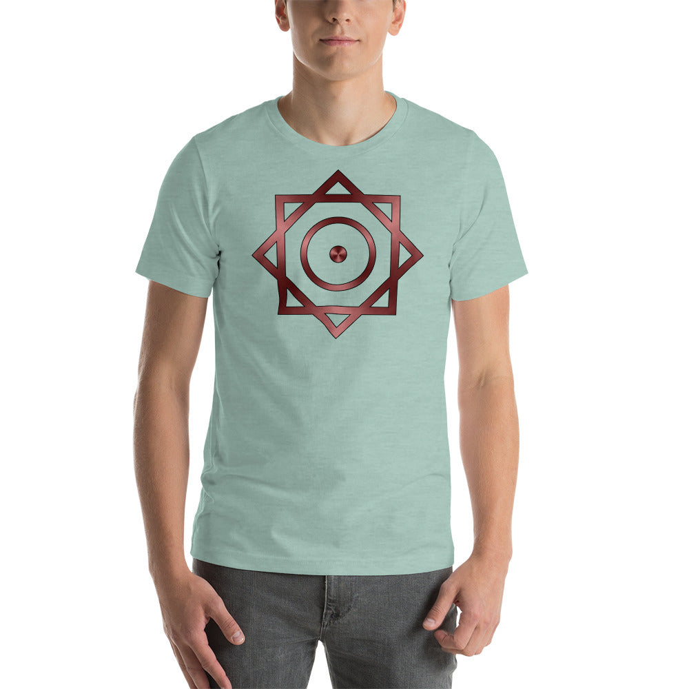 Metallic Zodiac Double-Box - Crimson Sun - Short-sleeve unisex t-shirt