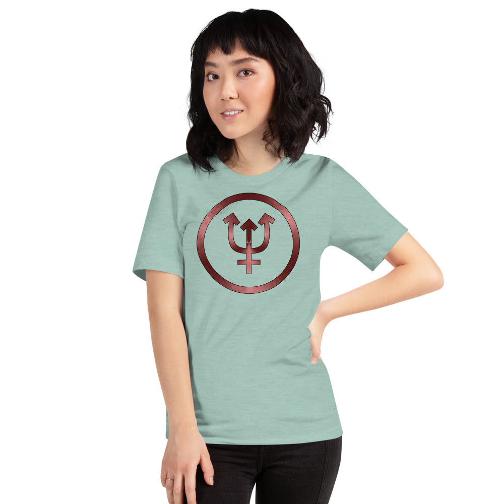 Metallic Zodiac Circle - Crimson Neptune - Short-sleeve unisex t-shirt