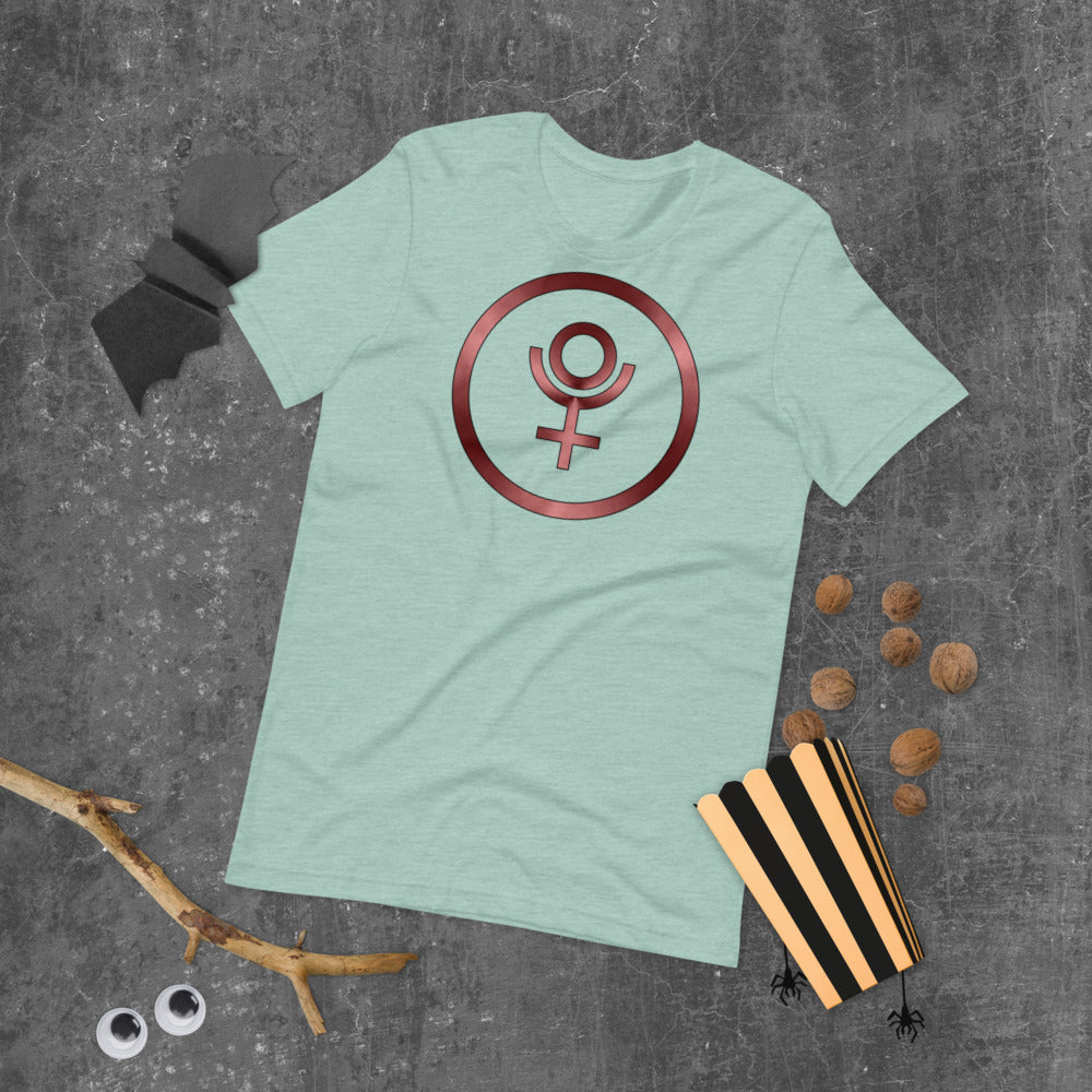 Metallic Zodiac Circle - Crimson Pluto - Short-sleeve unisex t-shirt