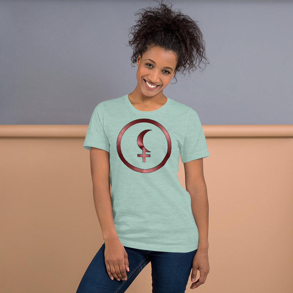 Metallic Zodiac Circle - Crimson Black Moon Lilith - Short-sleeve unisex t-shirt