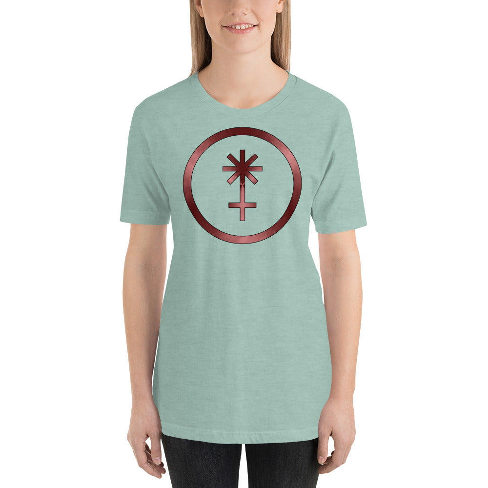 Metallic Zodiac Circle - Crimson Juno - Short-sleeve unisex t-shirt