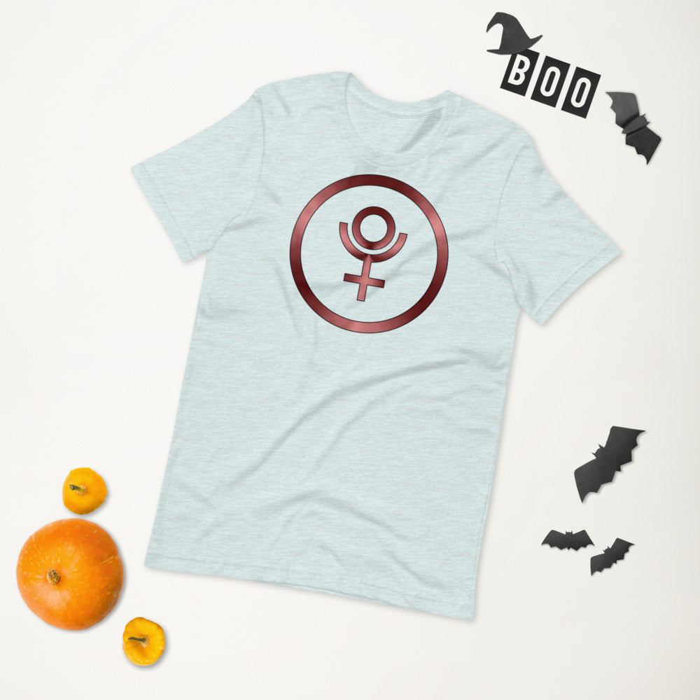 Metallic Zodiac Circle - Crimson Pluto - Short-sleeve unisex t-shirt