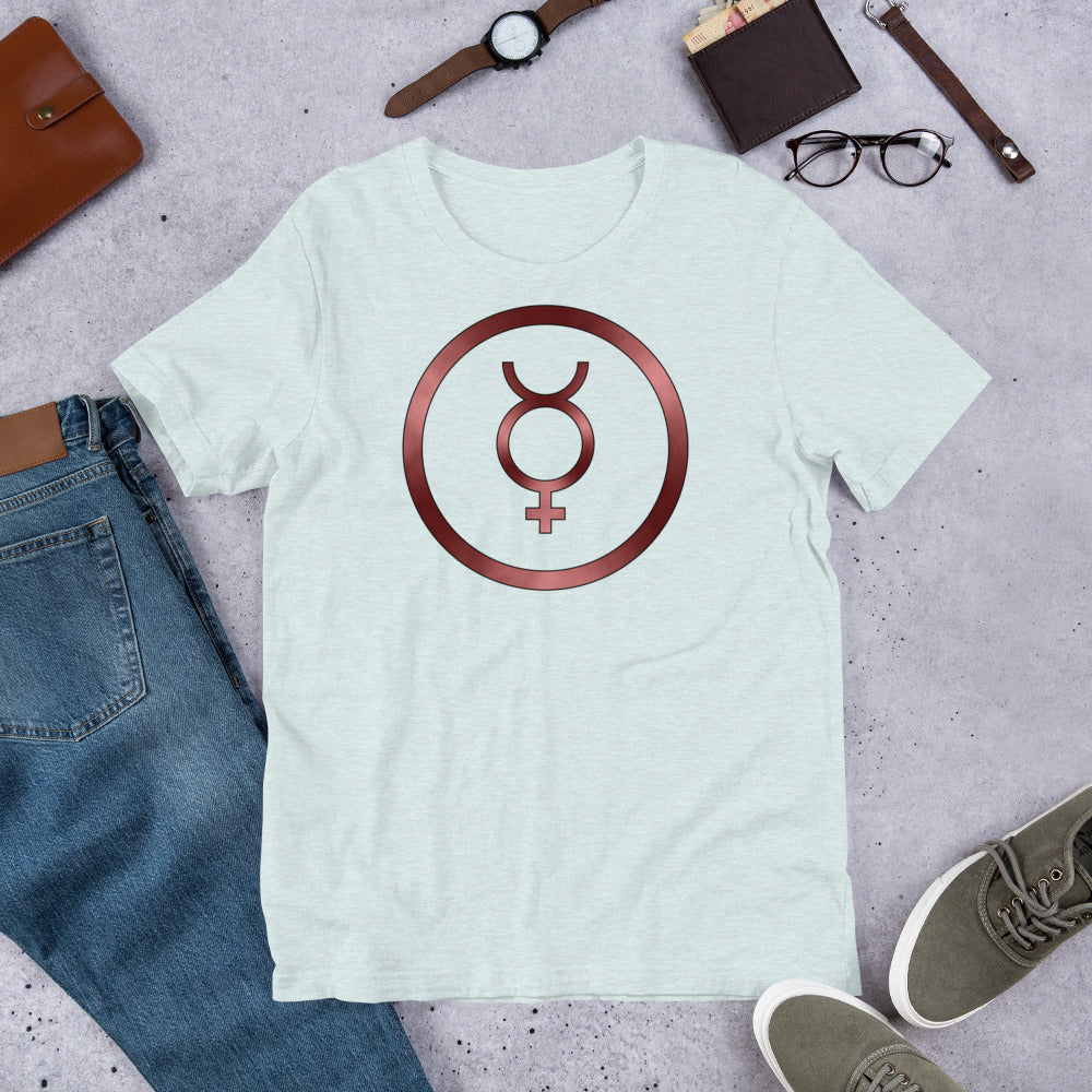 Metallic Zodiac Circle - Crimson Mercury - Short-sleeve unisex t-shirt