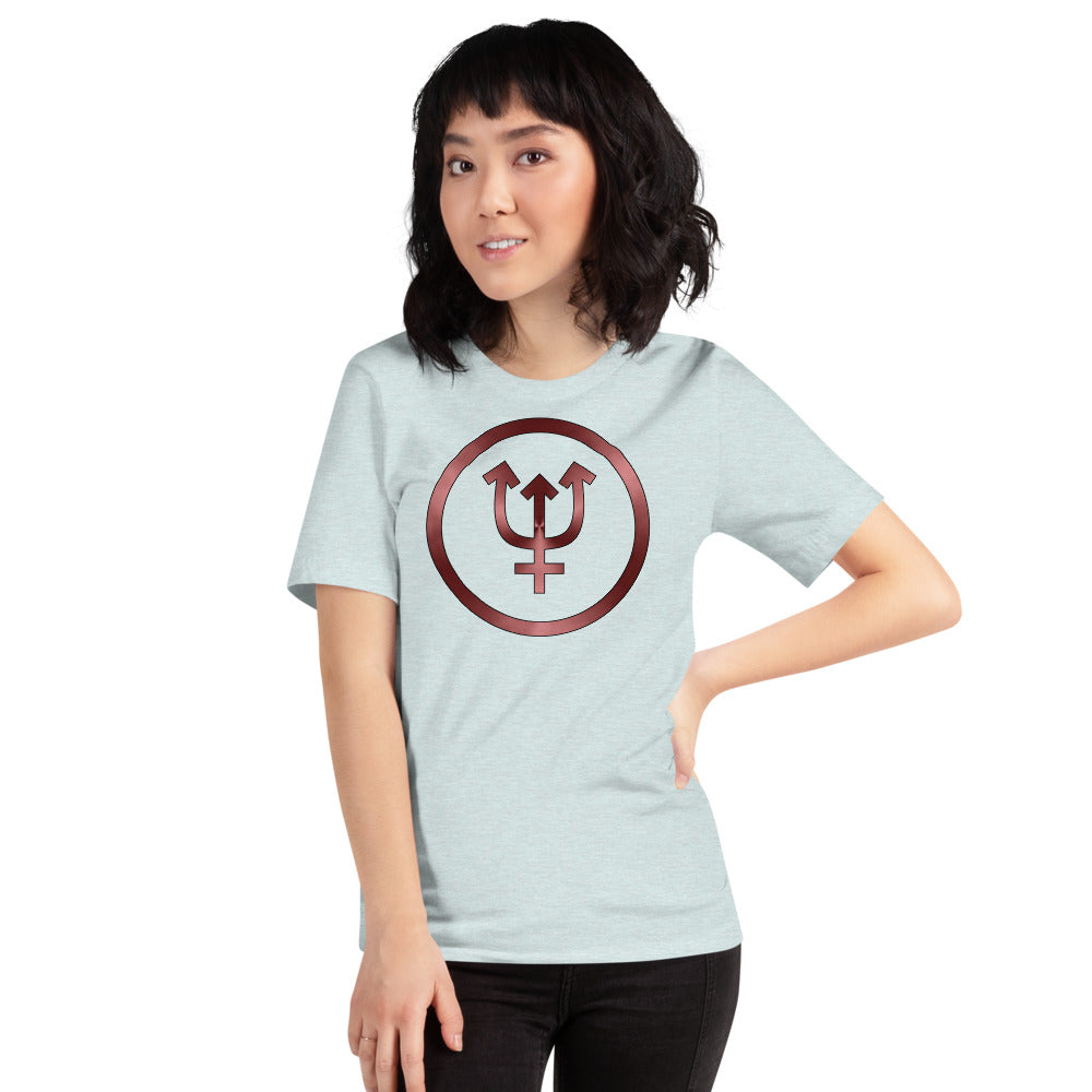 Metallic Zodiac Circle - Crimson Neptune - Short-sleeve unisex t-shirt