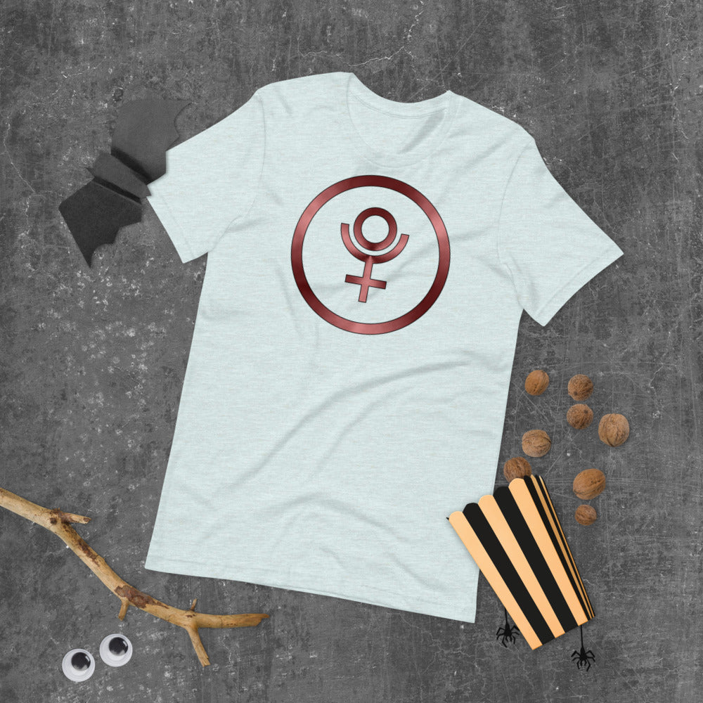 Metallic Zodiac Circle - Crimson Pluto - Short-sleeve unisex t-shirt
