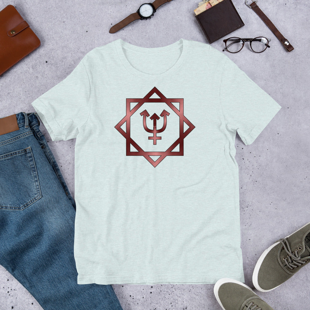 Metallic Zodiac Double-Box - Crimson Neptune - Short-sleeve unisex t-shirt