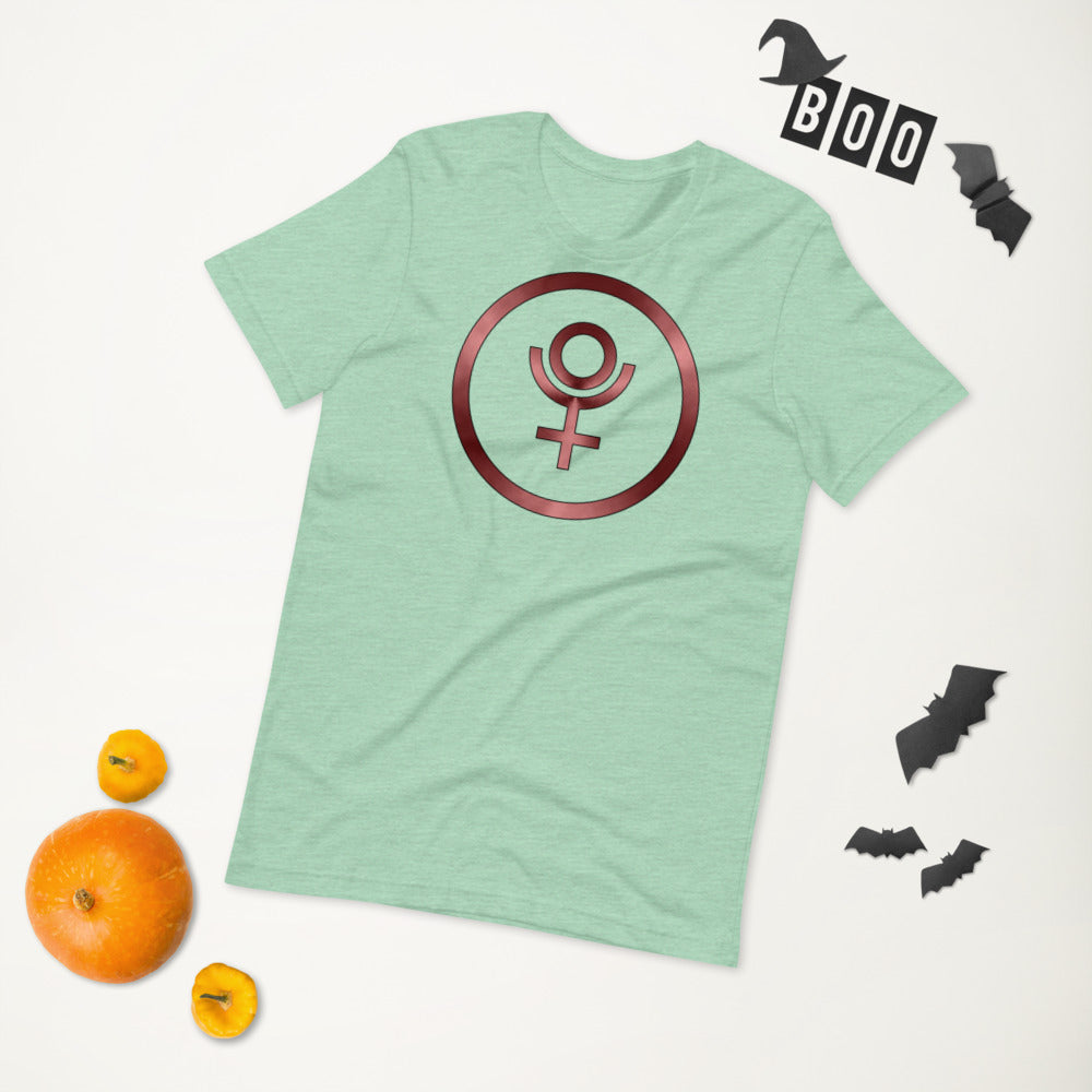 Metallic Zodiac Circle - Crimson Pluto - Short-sleeve unisex t-shirt