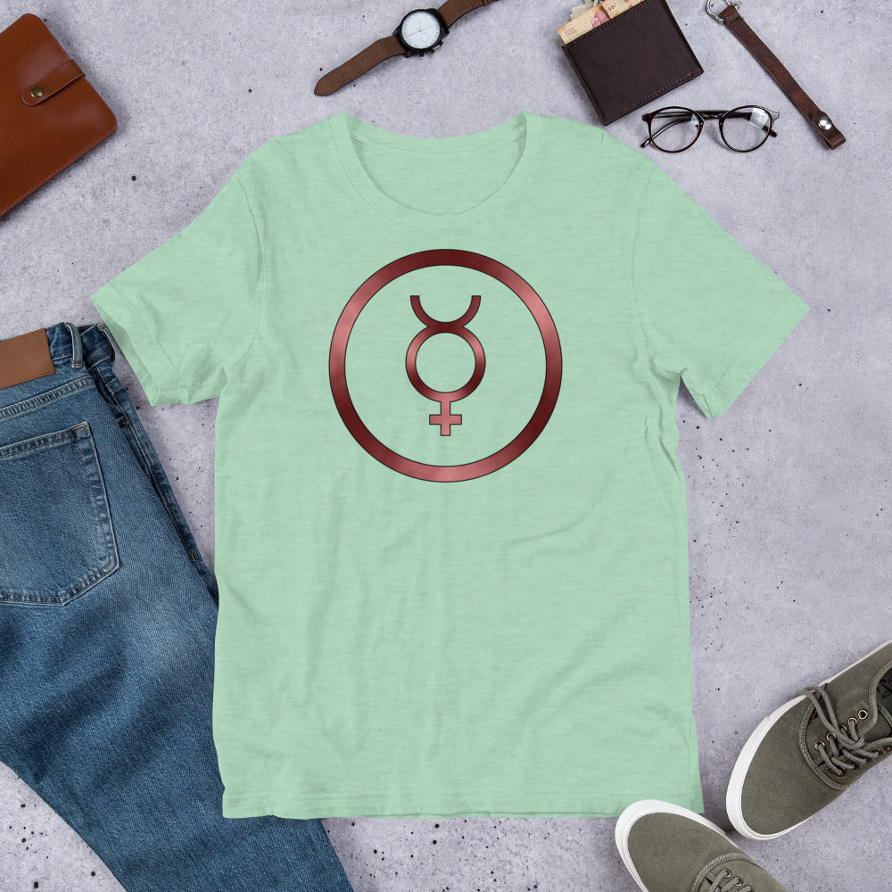 Metallic Zodiac Circle - Crimson Mercury - Short-sleeve unisex t-shirt