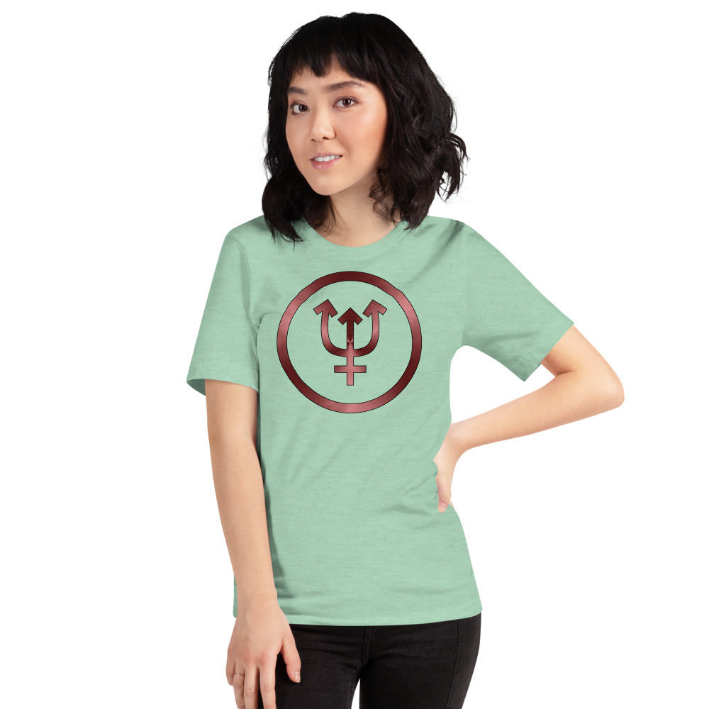 Metallic Zodiac Circle - Crimson Neptune - Short-sleeve unisex t-shirt