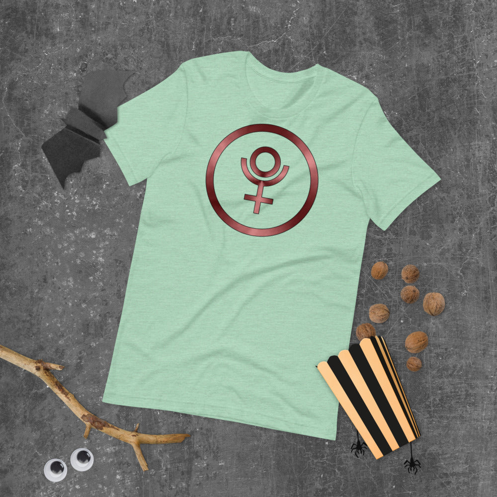 Metallic Zodiac Circle - Crimson Pluto - Short-sleeve unisex t-shirt