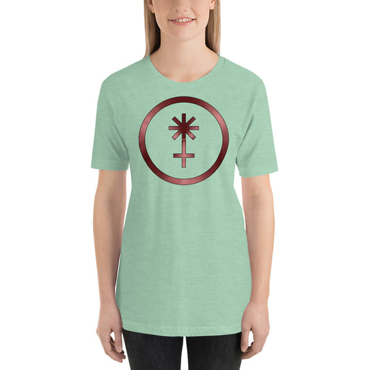 Metallic Zodiac Circle - Crimson Juno - Short-sleeve unisex t-shirt