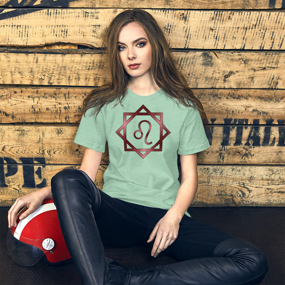 Metallic Zodiac Double-Box - Crimson Leo - Short-sleeve unisex t-shirt
