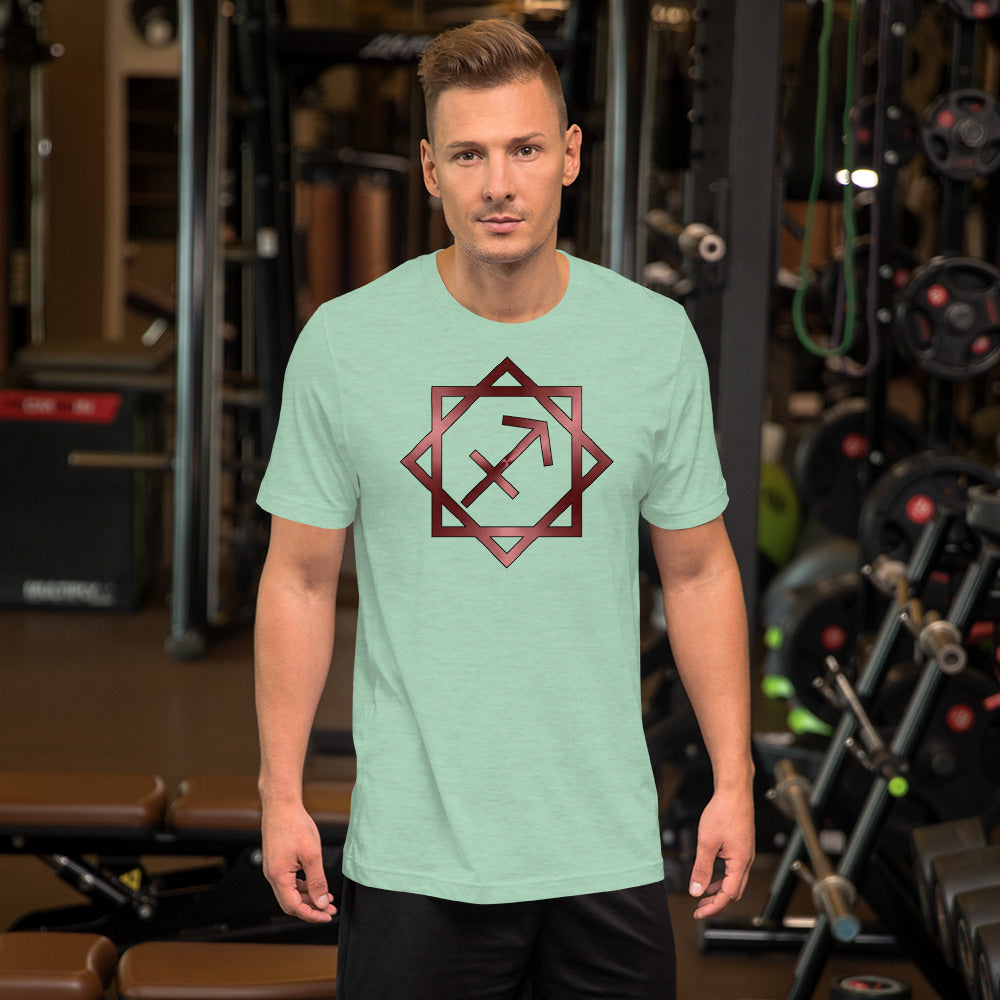 Metallic Zodiac Double-Box - Crimson Sagittarius - Short-sleeve unisex t-shirt
