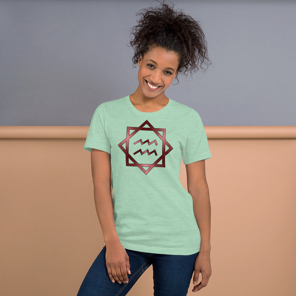 Metallic Zodiac Double-Box - Crimson Aquarius - Short-sleeve unisex t-shirt