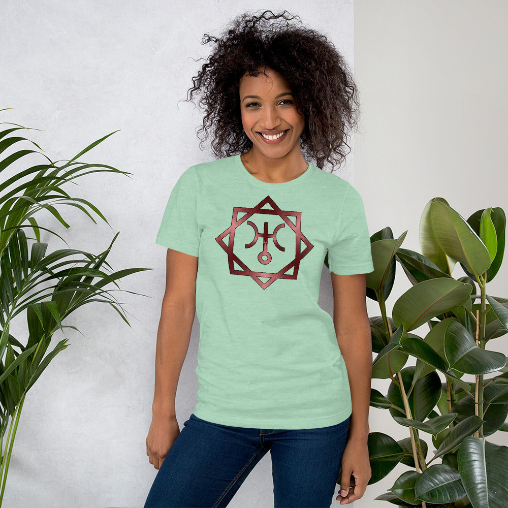 Metallic Zodiac Double-Box - Crimson Uranus - Short-sleeve unisex t-shirt