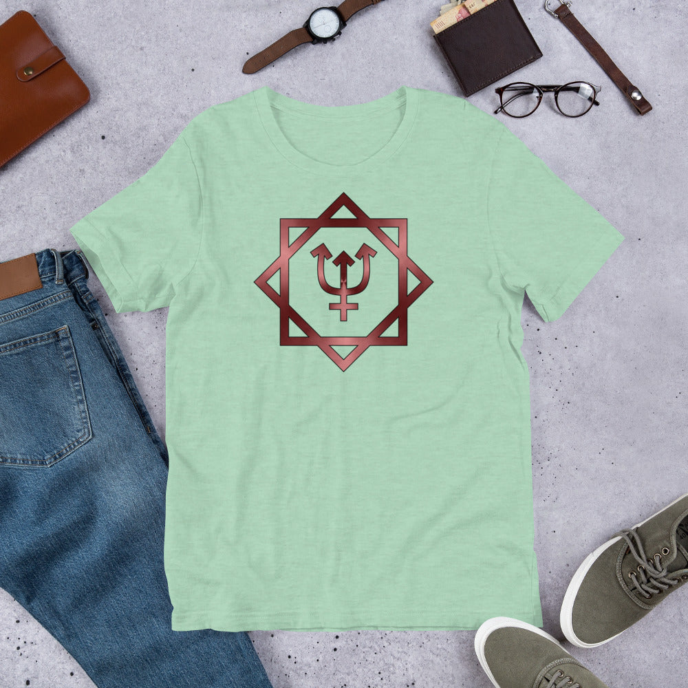 Metallic Zodiac Double-Box - Crimson Neptune - Short-sleeve unisex t-shirt