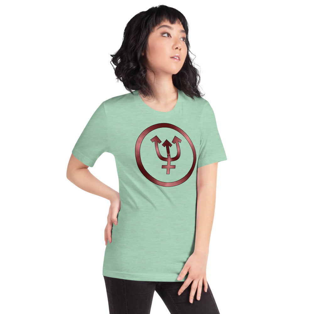 Metallic Zodiac Circle - Crimson Neptune - Short-sleeve unisex t-shirt