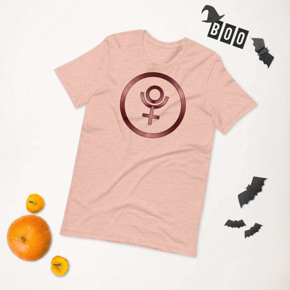Metallic Zodiac Circle - Crimson Pluto - Short-sleeve unisex t-shirt