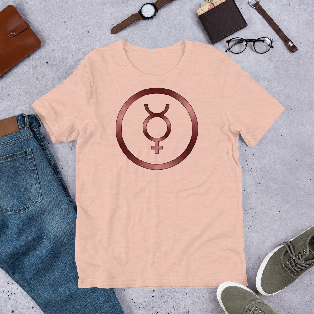 Metallic Zodiac Circle - Crimson Mercury - Short-sleeve unisex t-shirt