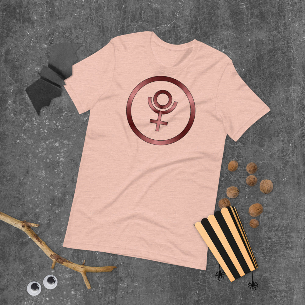 Metallic Zodiac Circle - Crimson Pluto - Short-sleeve unisex t-shirt