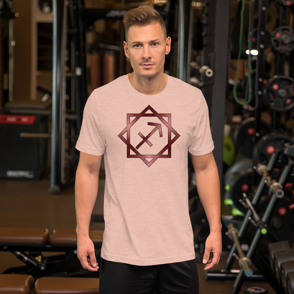 Metallic Zodiac Double-Box - Crimson Sagittarius - Short-sleeve unisex t-shirt