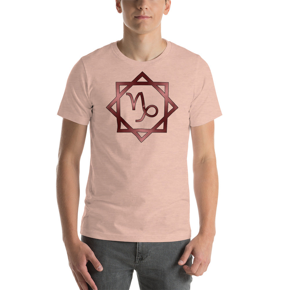 Metallic Zodiac Double-Box - Crimson Capricorn - Short-sleeve unisex t-shirt