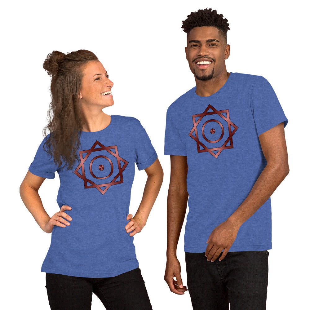 Metallic Zodiac Double-Box - Crimson Sun - Short-sleeve unisex t-shirt