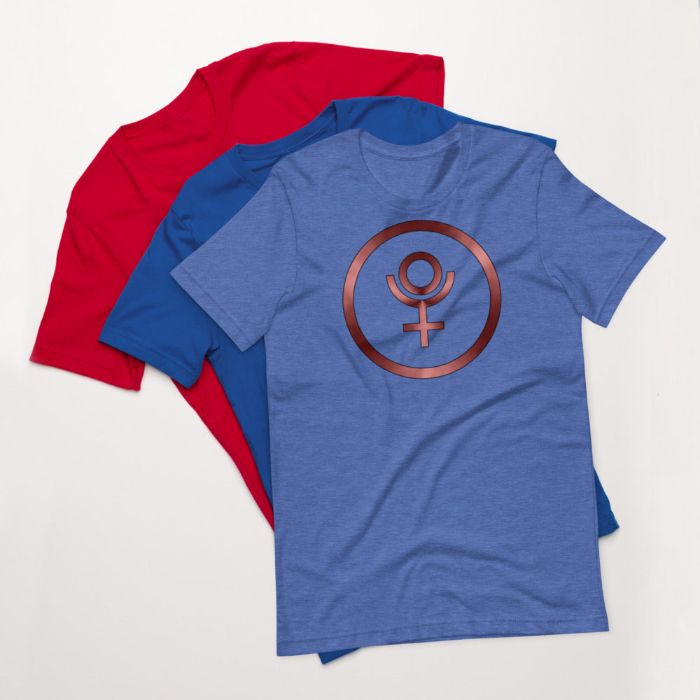 Metallic Zodiac Circle - Crimson Pluto - Short-sleeve unisex t-shirt