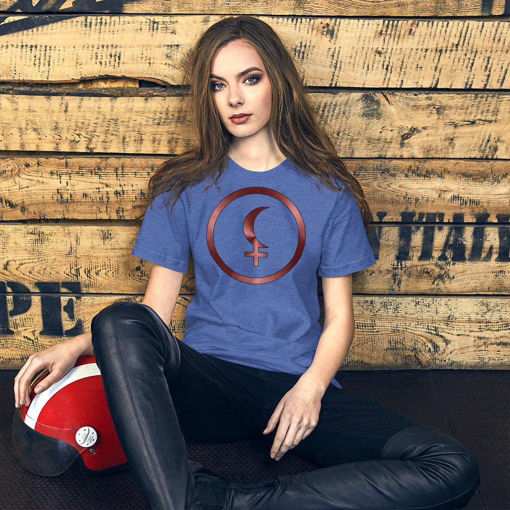 Metallic Zodiac Circle - Crimson Black Moon Lilith - Short-sleeve unisex t-shirt