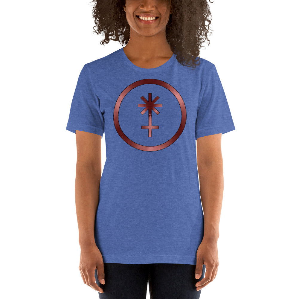 Metallic Zodiac Circle - Crimson Juno - Short-sleeve unisex t-shirt
