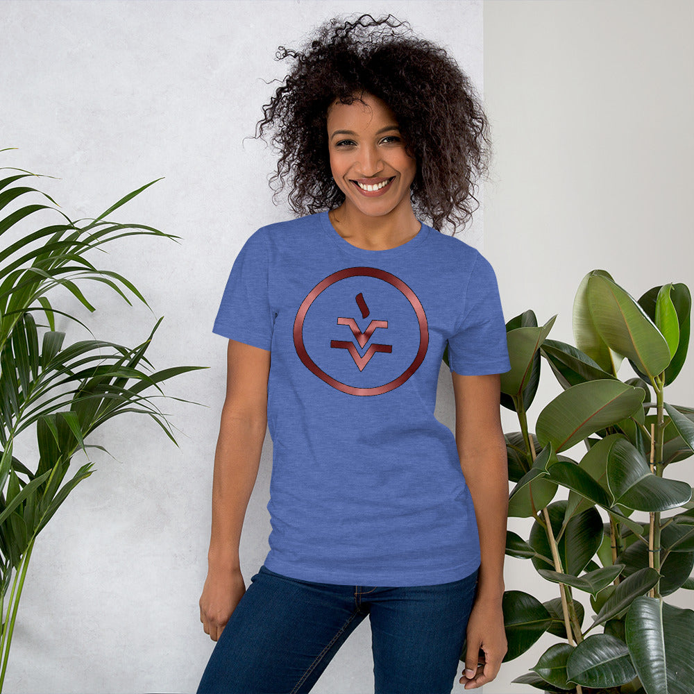 Metallic Zodiac Circle - Crimson Vesta - Short-sleeve unisex t-shirt