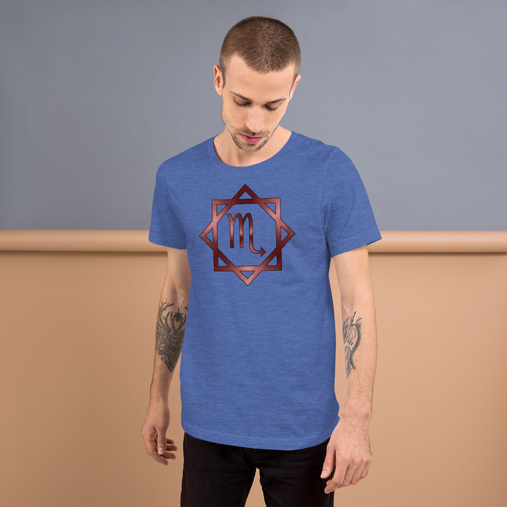 Metallic Zodiac Double-Box - Crimson Scorpio - Short-sleeve unisex t-shirt