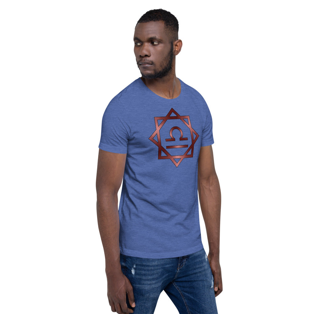 Metallic Zodiac Double-Box - Crimson Libra - Short-sleeve unisex t-shirt