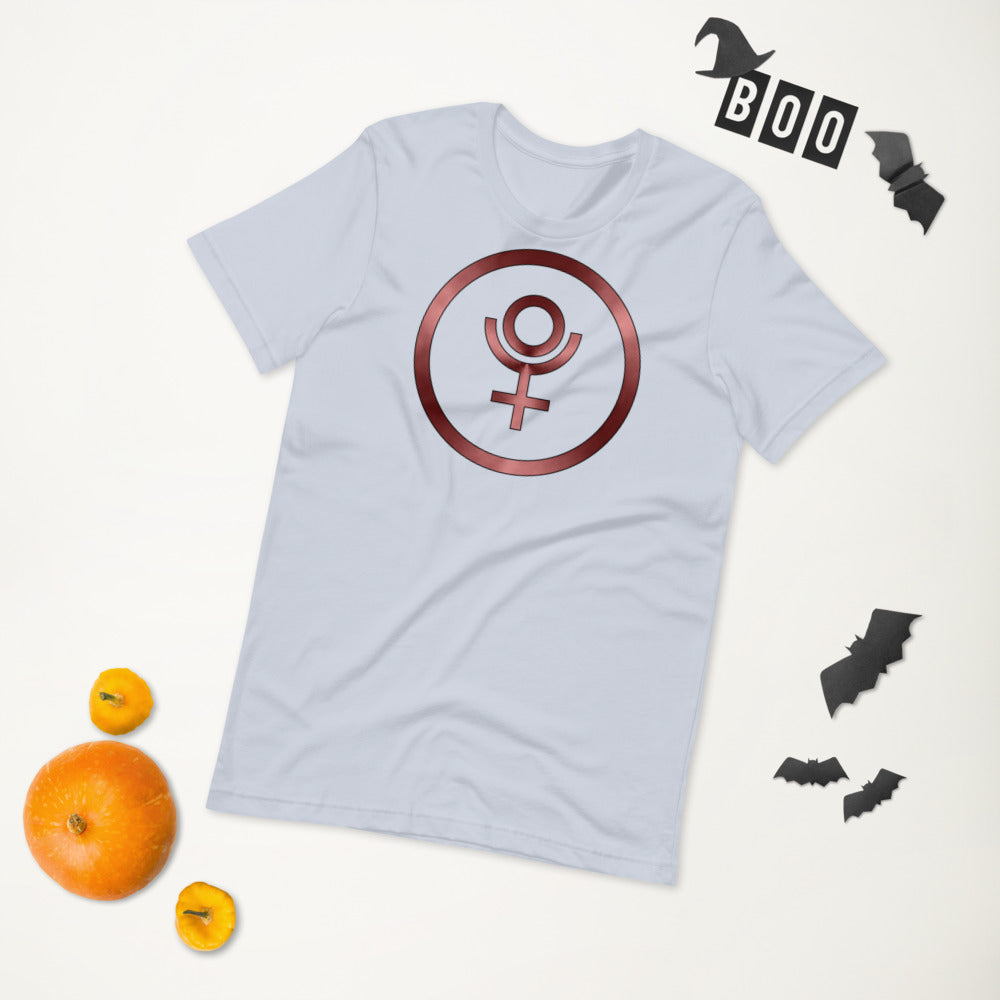 Metallic Zodiac Circle - Crimson Pluto - Short-sleeve unisex t-shirt