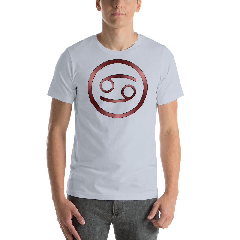 Metallic Zodiac Circle - Crimson Cancer - Short-sleeve unisex t-shirt