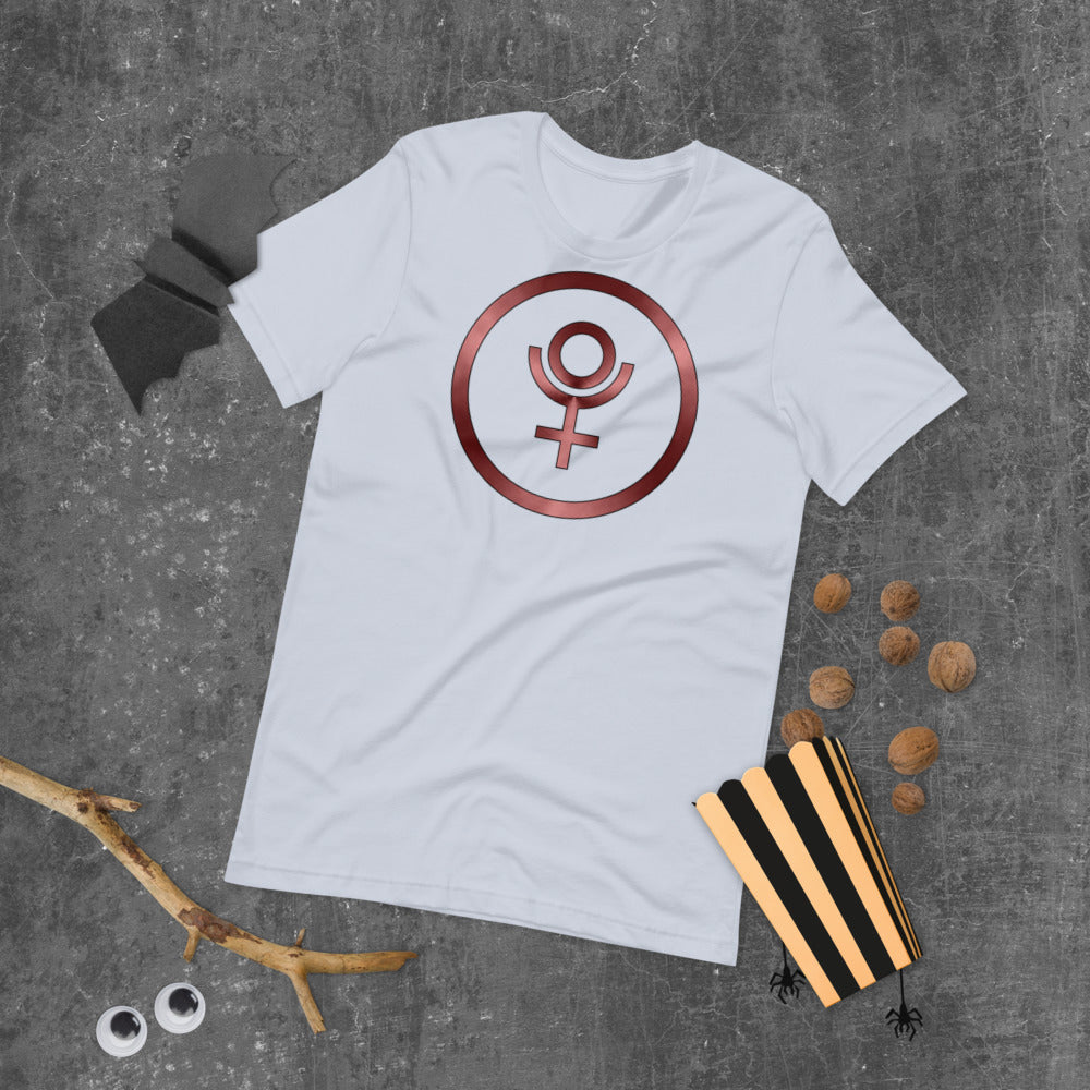 Metallic Zodiac Circle - Crimson Pluto - Short-sleeve unisex t-shirt