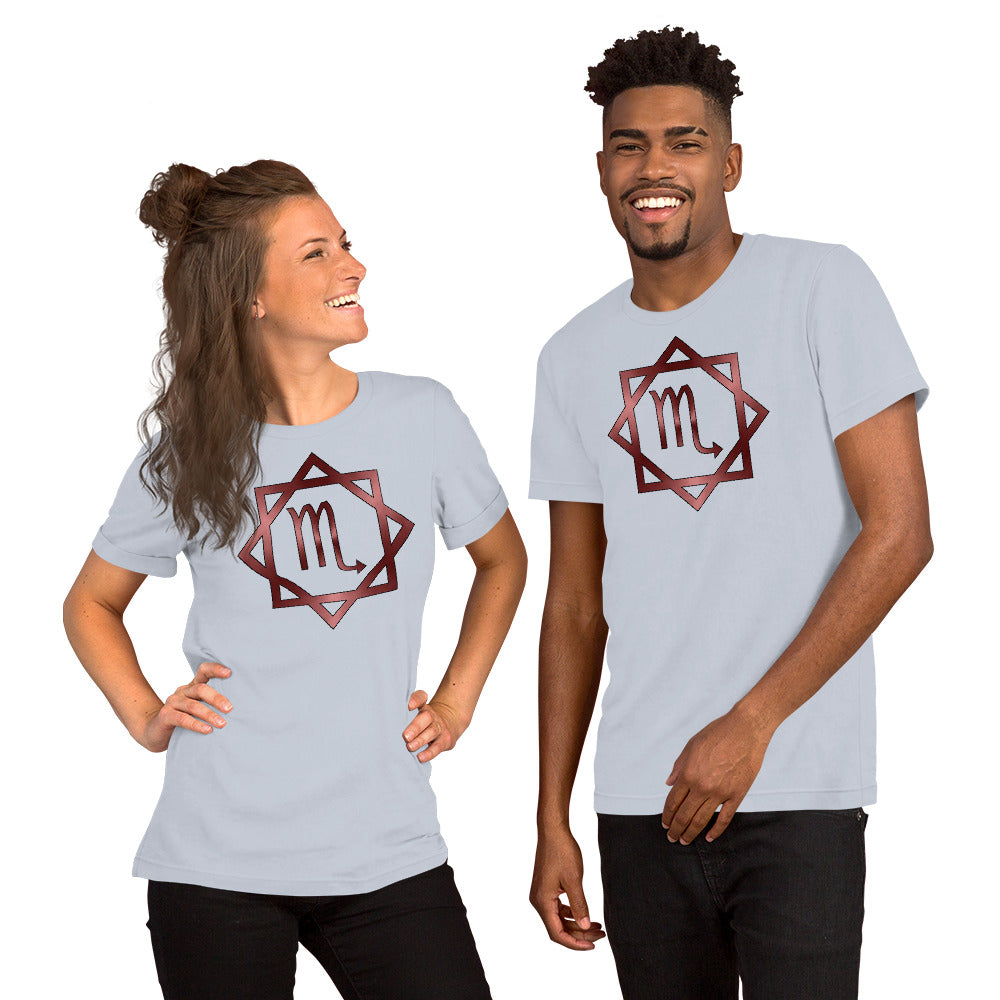Metallic Zodiac Double-Box - Crimson Scorpio - Short-sleeve unisex t-shirt