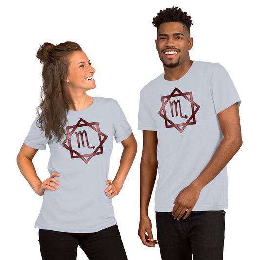 Metallic Zodiac Double-Box - Crimson Scorpio - Short-sleeve unisex t-shirt