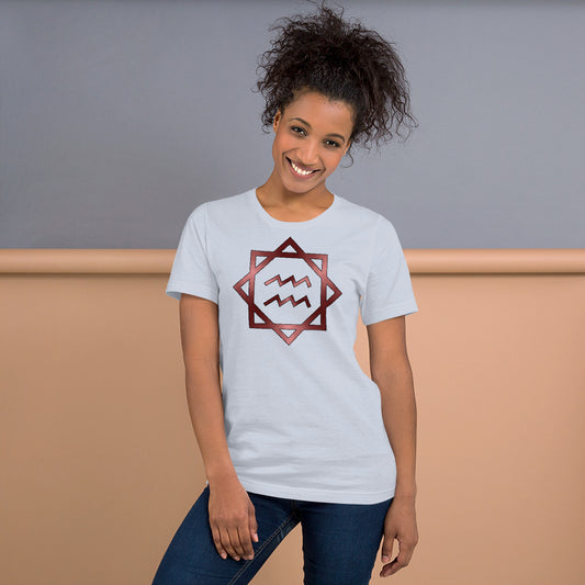 Metallic Zodiac Double-Box - Crimson Aquarius - Short-sleeve unisex t-shirt