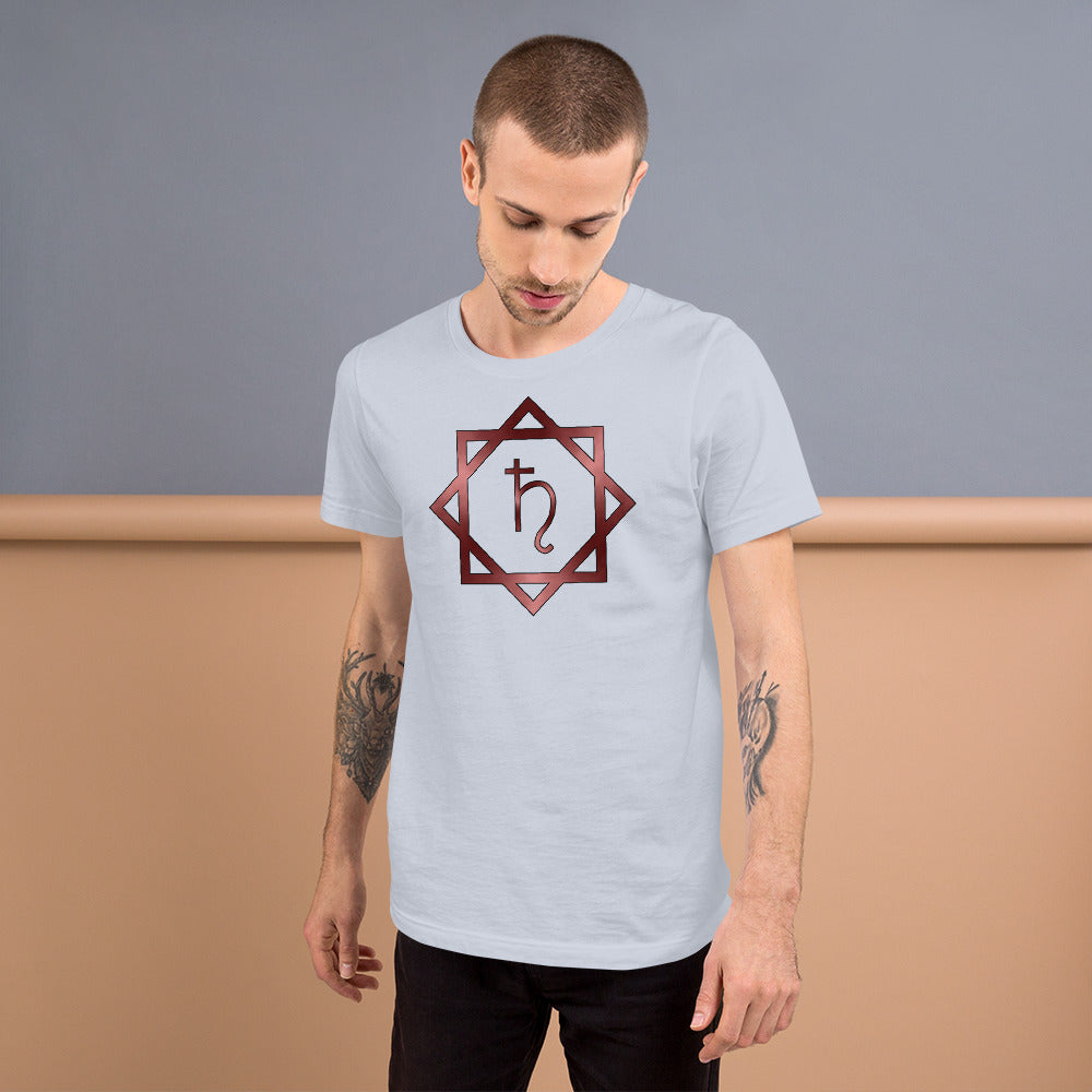 Metallic Zodiac Double-Box - Crimson Saturn - Short-sleeve unisex t-shirt