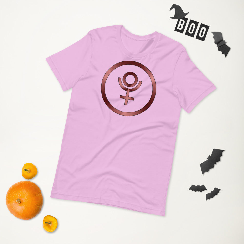 Metallic Zodiac Circle - Crimson Pluto - Short-sleeve unisex t-shirt