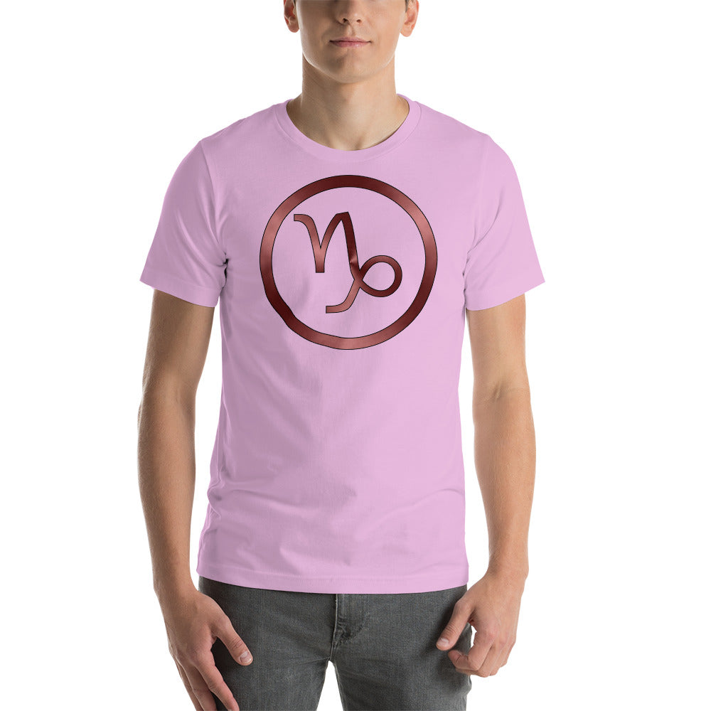 Metallic Zodiac Circle - Crimson Capricorn - Short-sleeve unisex t-shirt