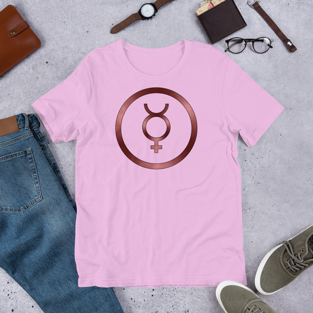 Metallic Zodiac Circle - Crimson Mercury - Short-sleeve unisex t-shirt