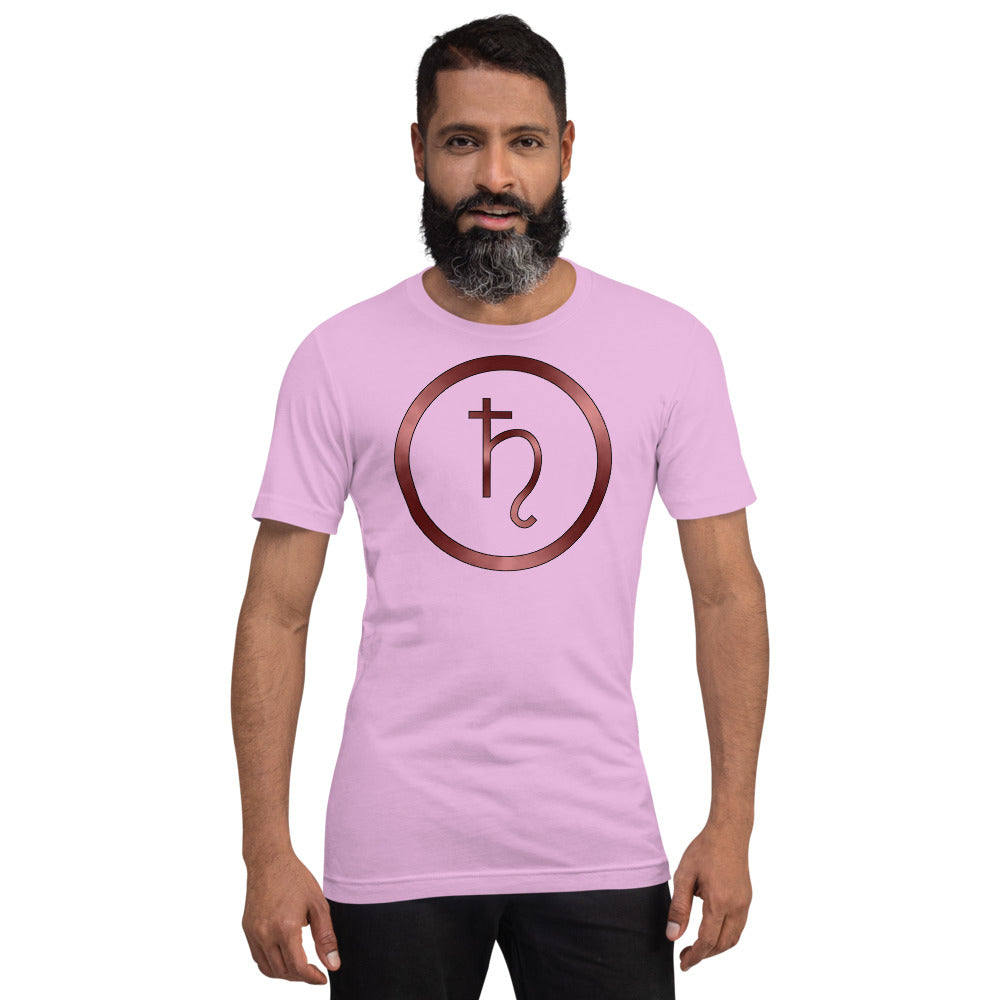 Metallic Zodiac Circle - Crimson Saturn - Short-sleeve unisex t-shirt