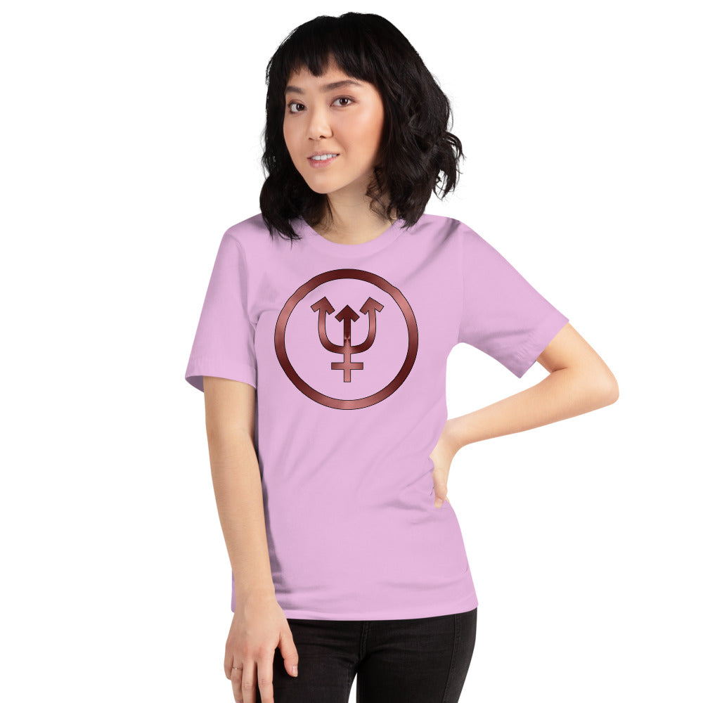Metallic Zodiac Circle - Crimson Neptune - Short-sleeve unisex t-shirt