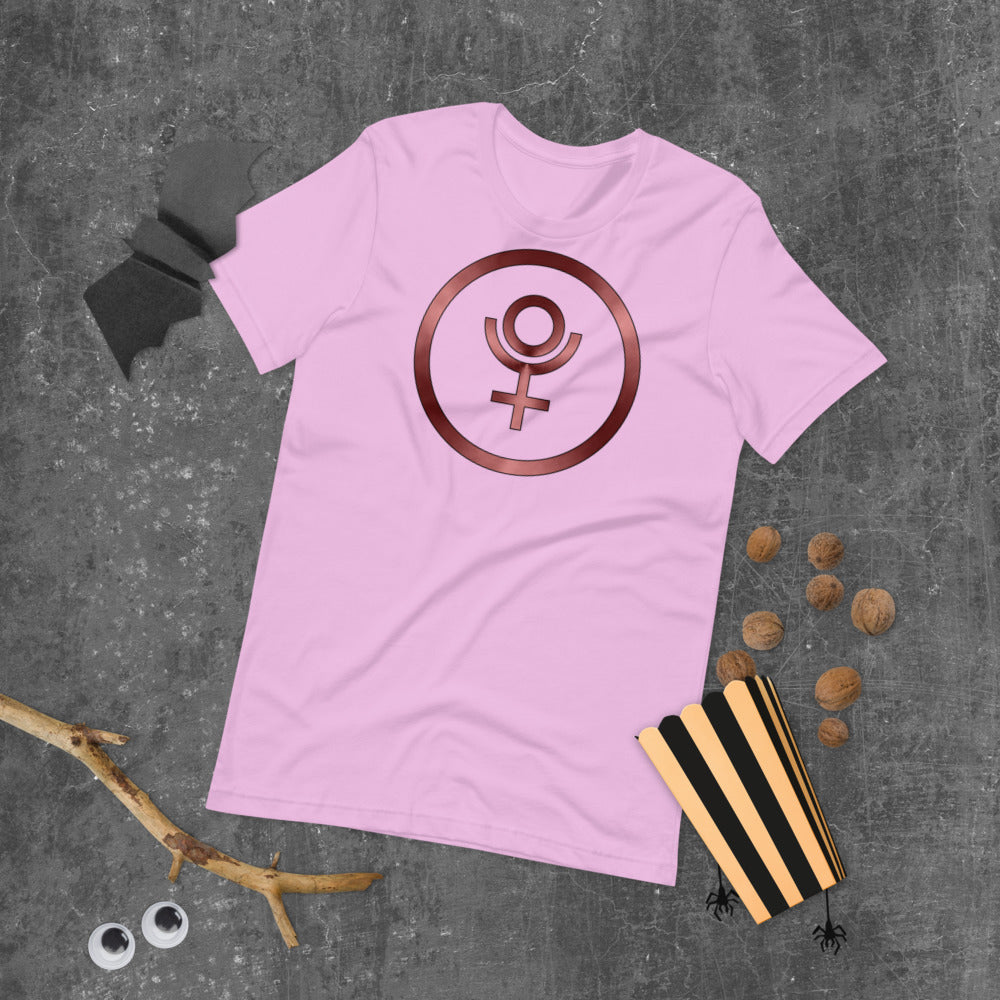 Metallic Zodiac Circle - Crimson Pluto - Short-sleeve unisex t-shirt