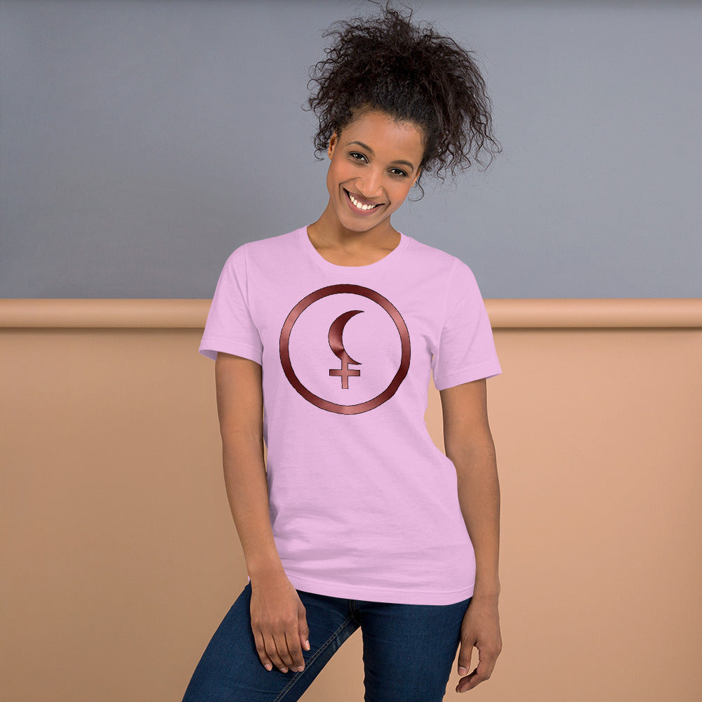 Metallic Zodiac Circle - Crimson Black Moon Lilith - Short-sleeve unisex t-shirt
