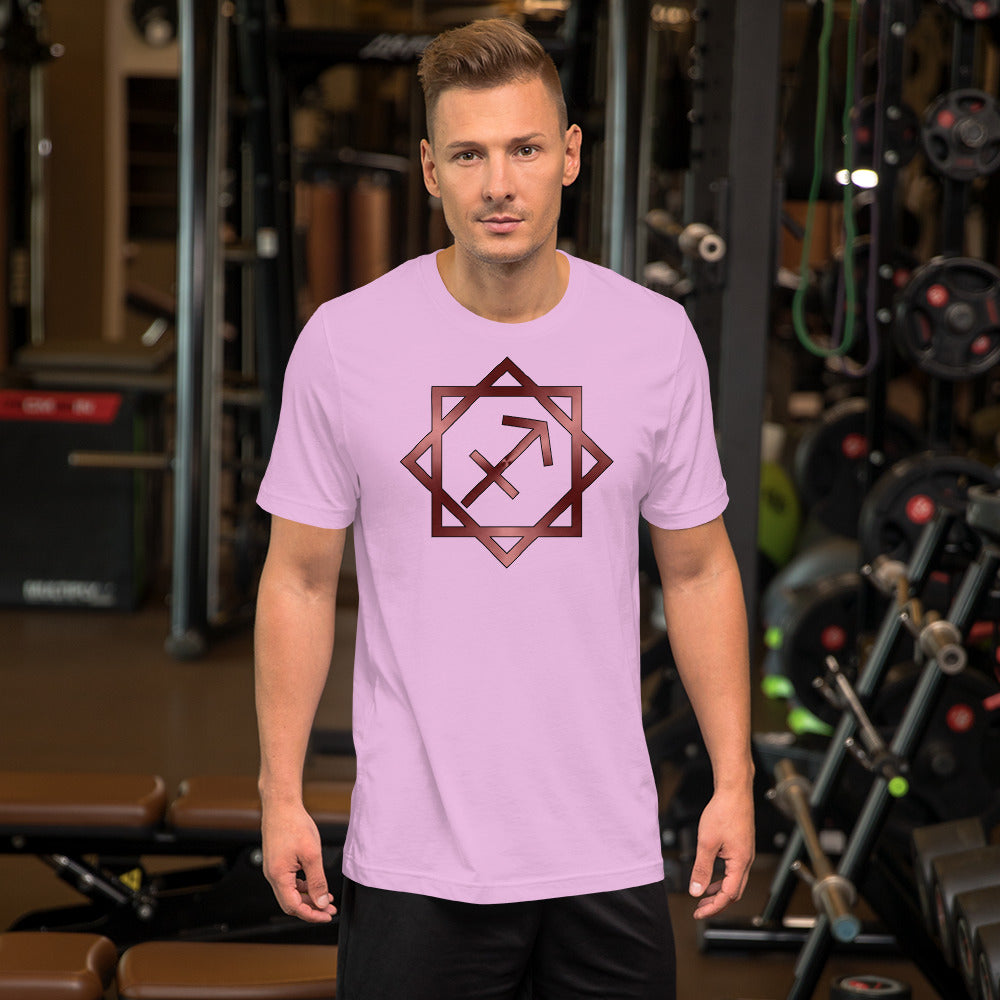 Metallic Zodiac Double-Box - Crimson Sagittarius - Short-sleeve unisex t-shirt