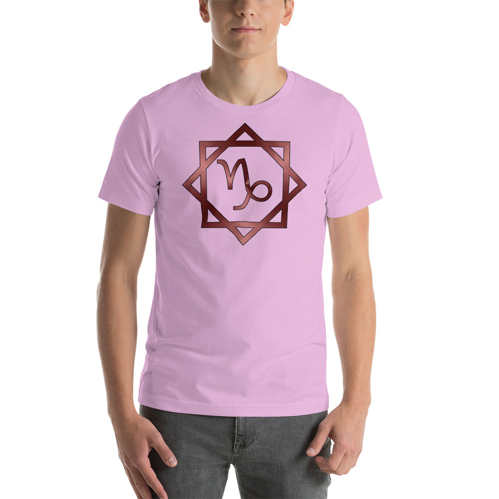 Metallic Zodiac Double-Box - Crimson Capricorn - Short-sleeve unisex t-shirt