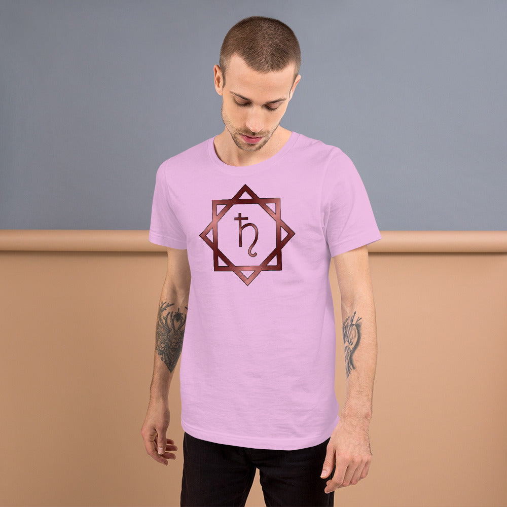 Metallic Zodiac Double-Box - Crimson Saturn - Short-sleeve unisex t-shirt